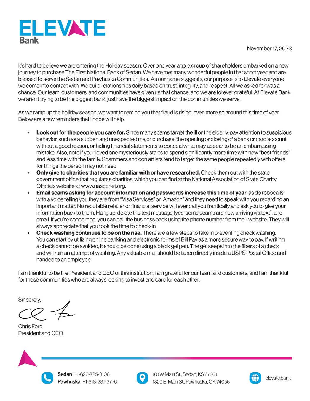 thank you from our CEO